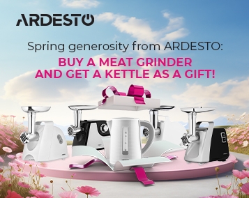 Spring generosity from ARDESTO: buy a meat grinder and get a kettle as a gift!
